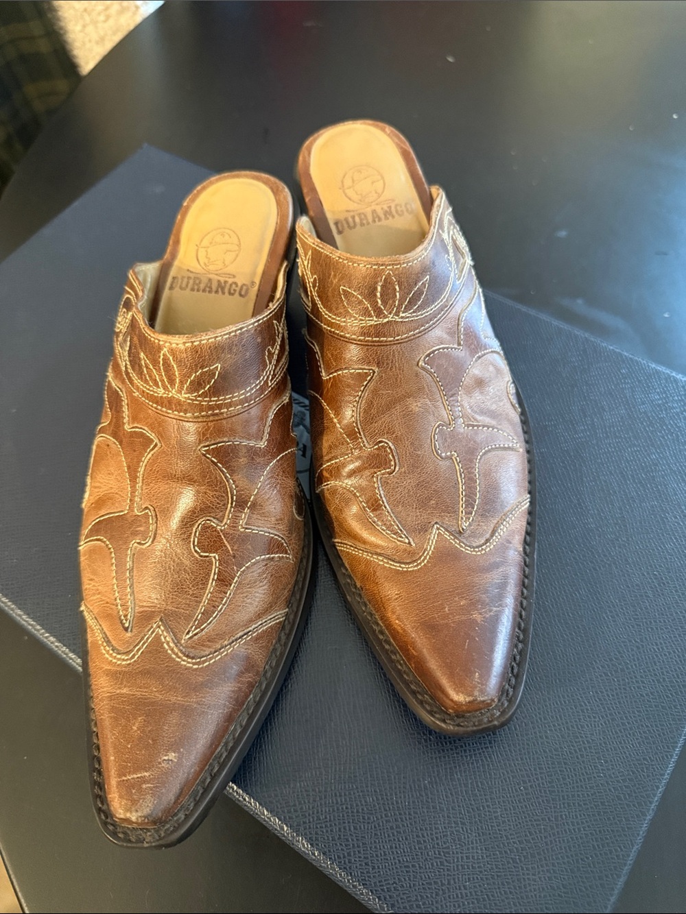 Durango Brown Leather Men’s Western Slip-On Clogs